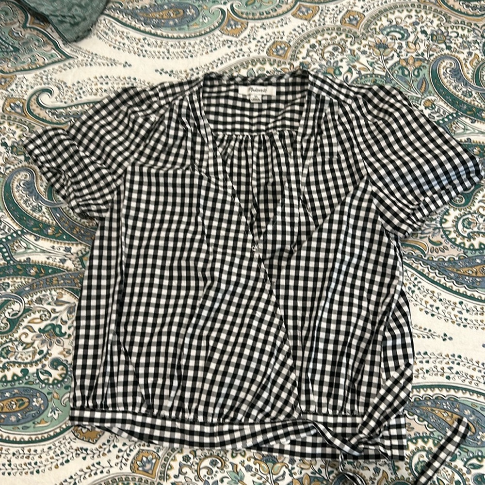 XS Madewell wrap style blouse.